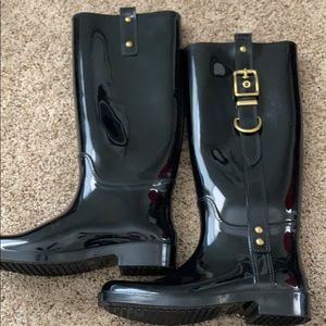 Coach Black Rain Boots sz 7